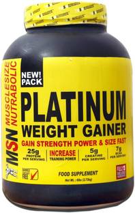MUSCLE SIZE Platinum Weight Gainer (6lbs, Vanilla) Weight Gainers/Mass Gainers