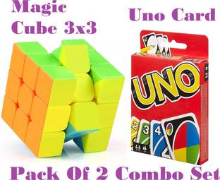 pari pari 108 Uno Card And Magic Cube 3x3 Combo Set Pack Of 2