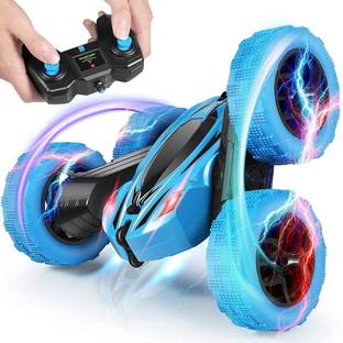 XIZOEN 360 º Rotating Double Sided Remote Control Stunt RC Car Toy with Lights for Kids