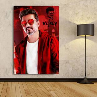 Ordershock 45.72 cm Vijay Thalapathi Wall Sticker South Actors Self Adhesive Sticker