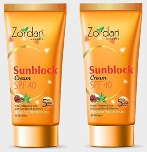 ZORDAN Sunscreen - SPF 50 SPF 40 Sunblock Sunscreen Cream (5 in 1 Solution) (60 GM X 2)