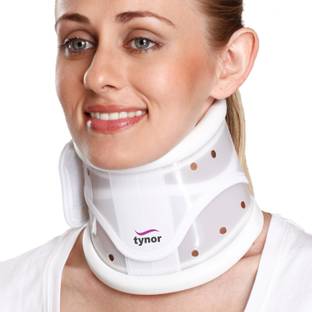 TYNOR Cervical Collar Hard Adjustable, White, Large, 1 Unit Neck Support