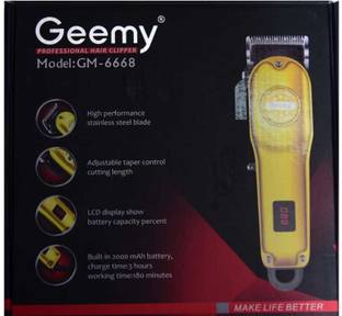 Gemmy Corded hair trimmer model - GM - 6668 Runtime: 45 min Trimmer for Men Trimmer 45 min  Runtime 2 Length Settings