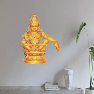 Wallzone Lord Ayyapan-Devotional Medium Vinyl Wallsticker For Home Decorations