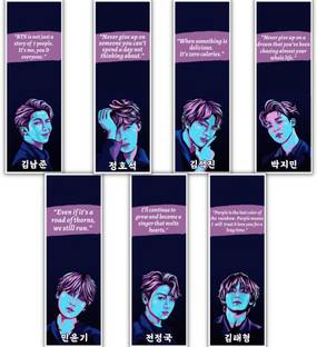 Gangaur Enterprises BTS Realistic Vector Bookmarks- Pack of 7 Digital Print On 300 GSM Sheet Bookmark