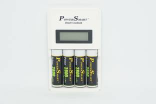 Power Smart PS 451 Charger for AA & AAA with 4x2800mah Batteries with LCD Display  Camera Battery Charger