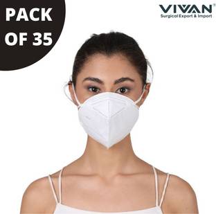 V SURZ 6ply 100% Certified N95 (2layer Meltblown ,2 layer hotair cotton,2layer SMS) N95|FFP2 MASK AntiVirus Breathable Reusable Washable,inbuilt Nose Clip Cloth Mask With Melt Blown Fabric Layer