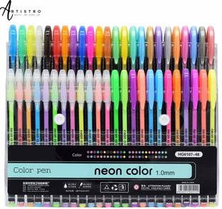 Artistro 48 Colourful Neon Glitter, Metallic Pen Set Ink Pen Set For Kids/Adults/Artist Gel Pen