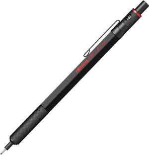 rotring 600 Mechanical Pencil | HB 0.7 mm | Black All-Metal Body | Hexagonal Barrel Pencil
