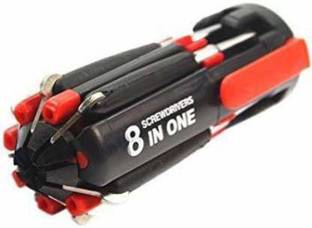 GVJ TRADERS 8IN1-LED Combination Screwdriver Set (Pack of 8) Combination Screwdriver Set
