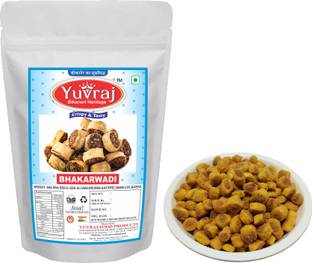Yuvraj Food Product Mini Bhakarwadi namkeen Gujrati snacks 400 gm x 2 pack