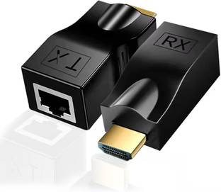 microware HDMI Adapter 30 m 2 PCS HDMI Extender Over Cat5e/6 Ethernet to HDMI RJ45 Ethernet Network Adapter