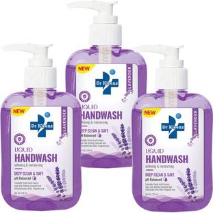 Dr Kleenz Hand Wash Lavender Pack of 3 (250ml x 3) Hand Wash Bottle + Dispenser