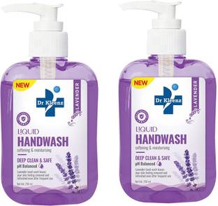 Dr Kleenz Hand Wash Lavender Pack of 2 (250ml x 2) Hand Wash Bottle + Dispenser