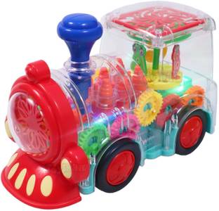 mega star Transparent Train Concept Musical and 3D Lights Kids Transparent Car, Toy