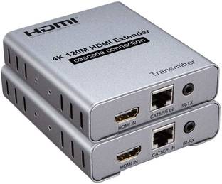 microware 4K 120M HDMI Extender Cascade Connection, RJ45 Over TCP/IP Cat5e/6 Ethernet Media Streaming Device