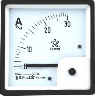 CKINDIA CK INDIA 96mm 30 Ampere Meter (Analog) Fitted with Brass Nut and Volt Voltmeter