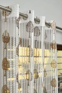 Fabrilia 213 cm (7 ft) Door Tissue Semi Transparent Curtain (Pack Of 2)