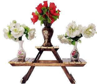 AnDecy Wooden Planter/Multipurpose Folding Rack/Vase Stand/Flower Pot Stand/ Decorative Showpiece  -  5 cm