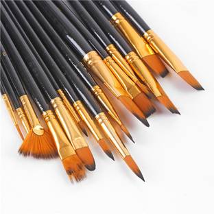 Crevo Artist Brushe Set of 12 Professional Round Pointed Tip Nylon Hair Artist Acrylic