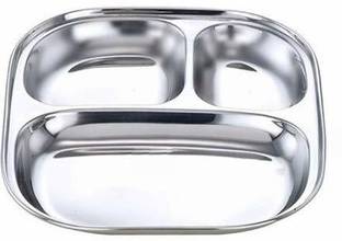 Royals Stainless Steel Pav Bhaji Plate Pack of 2 Dinner Plate