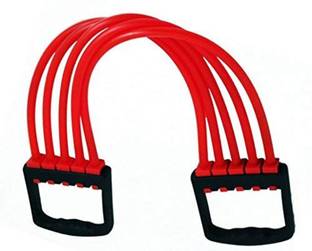 Callun 5 Spring Exerciser Chest Expander with Silicone Rubber Unbreakable Home Gym Resistance Tube