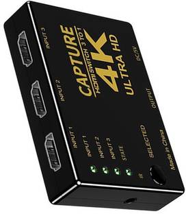 microware  TV-out Cable CAPTURE HDMI SWITCH 3X1 4K ULTRA HD USB 2.0 Video Capture Card