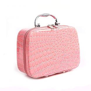 VGMALL Toiletry Box with Compact Magnifying Mirror for Travel (Multi-Colour) USE For Cosmetic Storage Boxes, Jewellery Organizer Vanity Box
