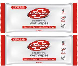LIFEBUOY Antibacterial Wet Wipes (48 Wipes X 2)