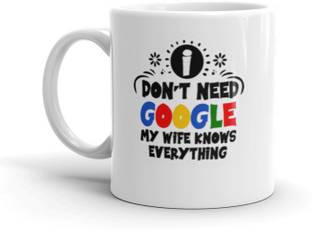Prsky I don't need google my Wife knows everything Ceramic Coffee Mug