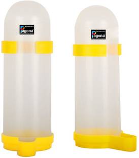 Pagona Bird Feeder Water or Food Hanging Feeder round Plastic Pet Bottle