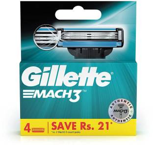 Gillette Mach3 4 Cartridges Razor Pack of 1, Men