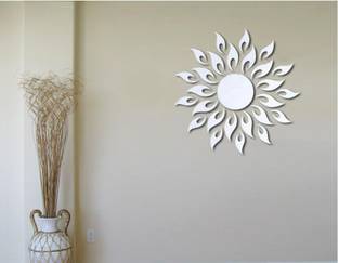 RadhaKripa 151 cm 3D Acrylic Stickers Mirror Stickers Wall Stickers sun with extra flame Self Adhesive Sticker
