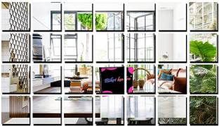 RadhaKripa 28 Big Square Silver 3D Mirror Stickers Wall Stickers Acrylic Stickers Pack of 28
