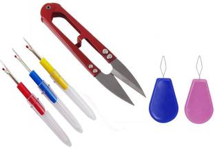 Crafts Haveli Seam Ripper, 2 Needle Threader & 1 Thread Cutter Plastic Bobbins