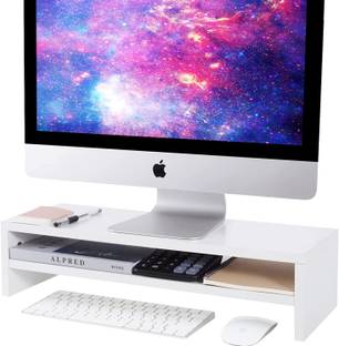 UniAart Monitor Stand Riser, 2 Tiers Screen Stand 21.6L x 7.8"W x 5.2"H (White) Laptop Stand