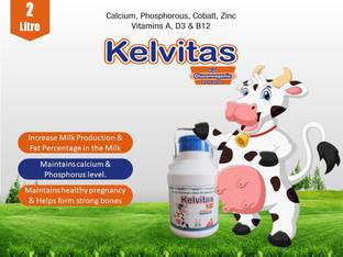 Kelvitas Chelated Liquid Calcium for Cattle, Cow, Buffalo (With Gluconeogenic Precursor) Pet Health Supplements