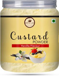 Brew Lab Vanilla Flavor Custard Powder | For Fruit Salad, Pudding, Milkshake & Desserts Custard Powder