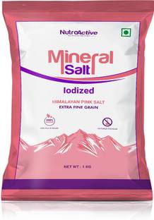 NUTROACTIVE MineralSalt Iodized Himalayan Pink Rock Salt Extra Fine Grain 1 kg Iodized Salt