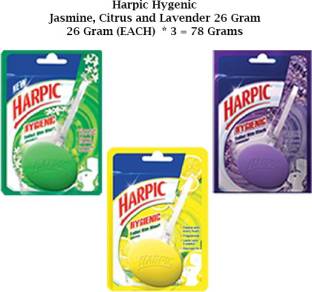 Harpic Hygienic Toiler Cleaner JASMINE CITRUS LAVENDER (26gm EACH * 3 = 78 gms ) Lemon Block Toilet Cleaner