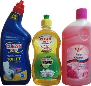Clean Off 3 In 1 Home Care Combo Toilet cleaner, Dish Wash, Floor Cleaner Pack of 3 Multi Fragrance