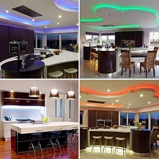 amiciVision Non Waterproof 5050 RGB LED Strip 5 Meters Length With 24 Key Remote and 2Amp Adaptor Recessed Ceiling Lamp