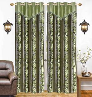 Stella Creations 214 cm (7 ft) Polyester Semi Transparent Door Curtain (Pack Of 2)