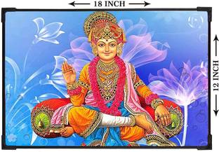 FURNATO | Shree Swaminarayan Painting with UV Coated MDF Frame | Home Decor Digital Reprint 18 inch x 12 inch Painting