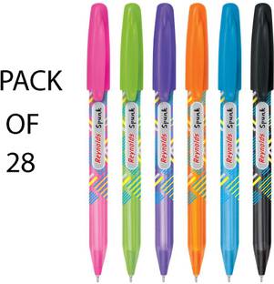 Reynolds SPUNK BALL PEN -5 CT BAG 0.5MM -BLUE PACK OF 28 Ball Pen