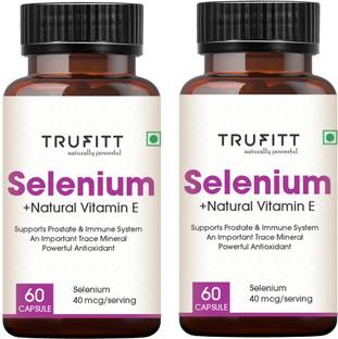 Trufitt Selenium Capsules 40mcg + Vitamin E 10mg, With Green Tea Extract