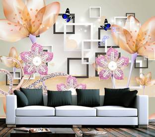 Decorative Production Vinyl Floral & Botanical Brown, White, Pink Wallpaper