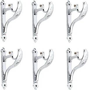 Ferio Silver Curtain Knobs, Rod Rail Bracket Metal
