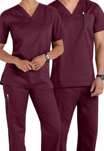 PRAGATI TRENDS Unisex Doctors Scrub Suit Purple 36/S Shirt, Pant Hospital Scrub