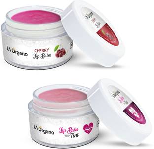 LA Organo Cherry & Tint Natural Lip Balm, Non Sticky, Protects & Nourishes Dry Chapped Lip Cherry, Tint